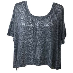 NWT 7 For All Mankind 7FAM Womens Size XS/S Gray Animal Print Boxy Burnout Tee
